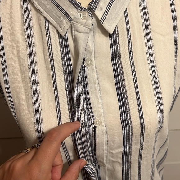 Miss Me Striped Button Down Tank - Picture 2 of 3